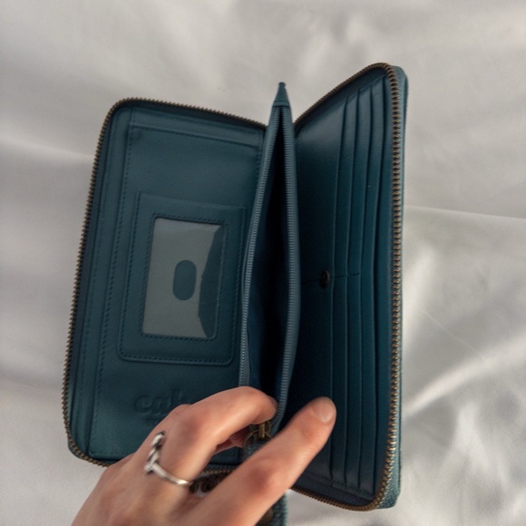 Cake by Petunia Teal Floral Zip Around Wallet - Picture 6 of 8